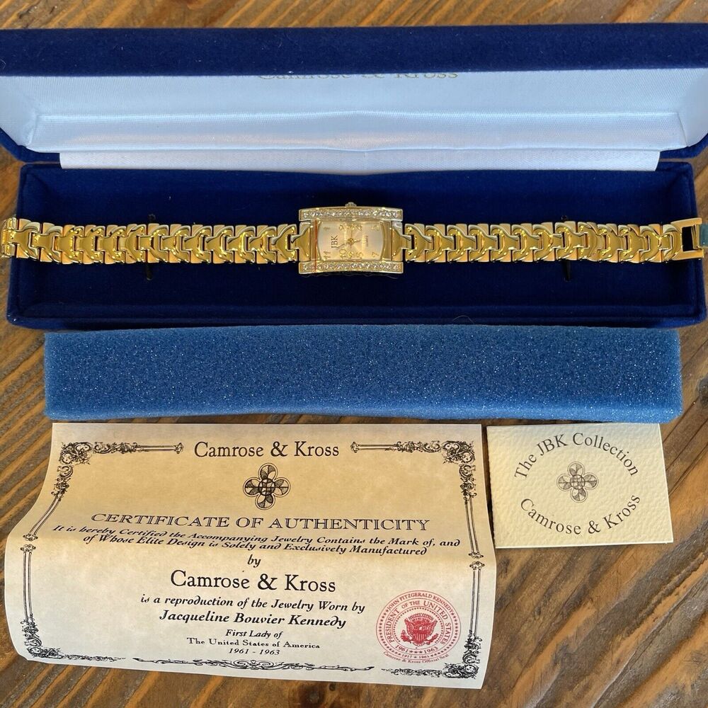 NEW Camrose & Kross JBK Collection Gold Tone Bracelet WATCH Crystal SEIKO Mov't